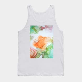 Creative abstract artwork made with translucent ink colors. Abstract painting colorful liquid alcohol ink technique. Abstract painting. Tank Top